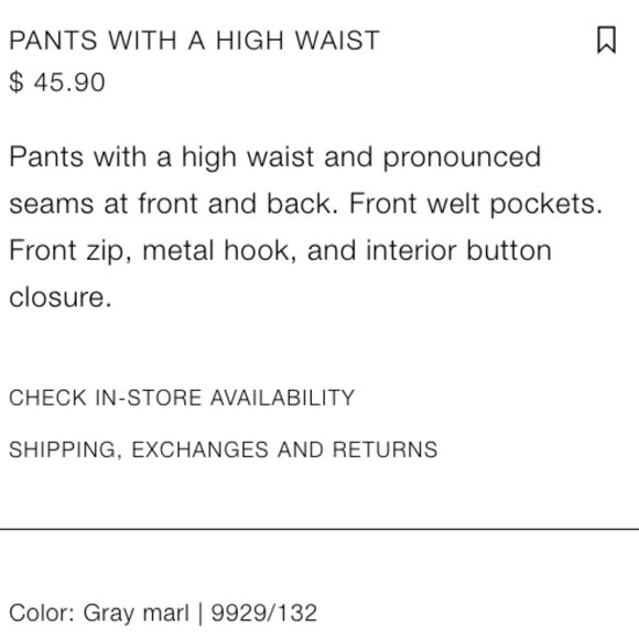 Zara XS High Waisted Pants Grey - Picture 4 of 4